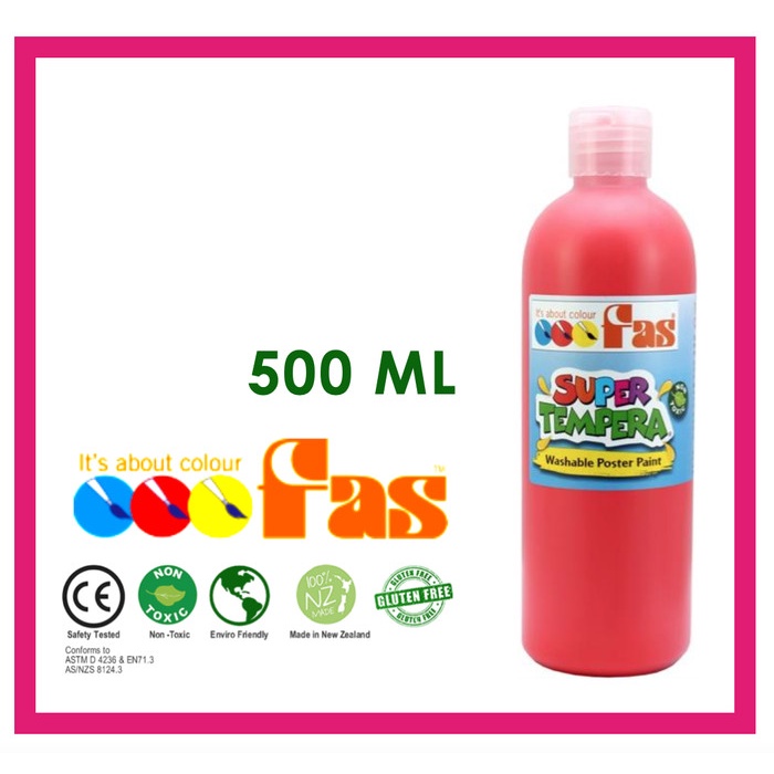 

Promo Fas Super Tempera Washable Poster Paint 500 Ml Merah - Red Brilliant