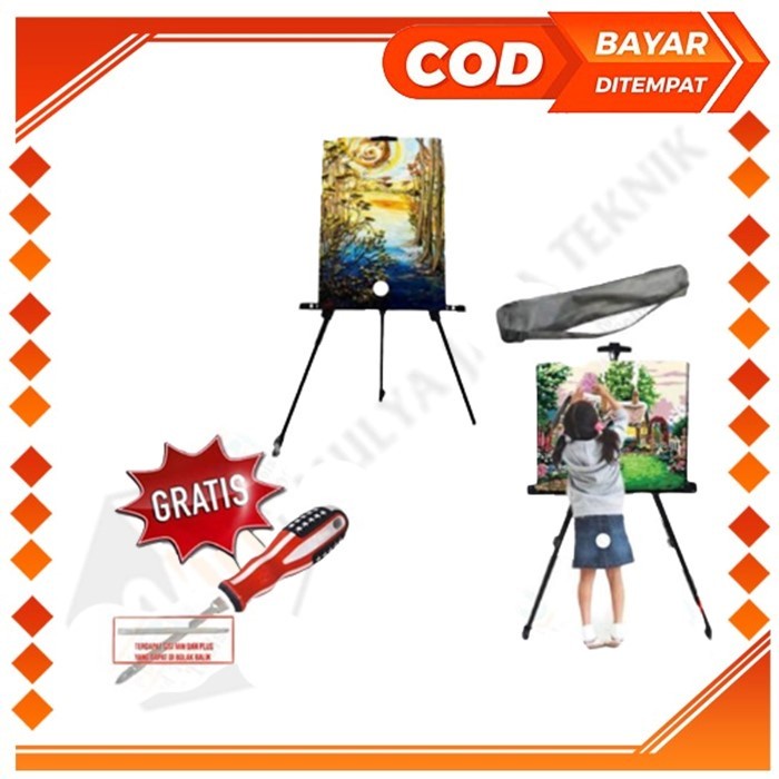 

Terbaru Stand Holder Papan Lukis Easel Besi Tripod Kanvas Lukisan Standing Promo Terlaris
