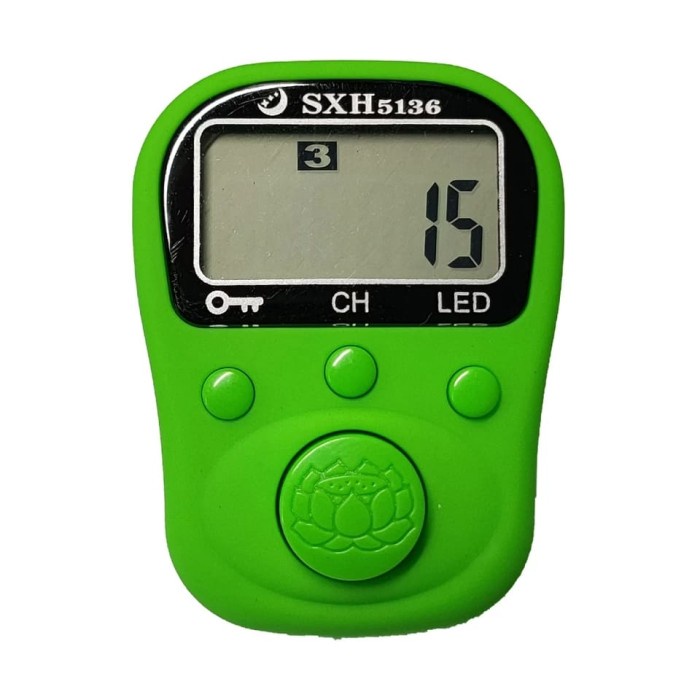 Tasbih Digital Charger LED 5 Channel Premium Original Alat Hitung