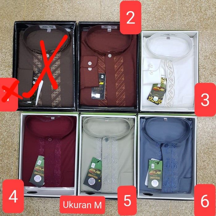 Baju Koko Atlas lengan panjang original ukuran M