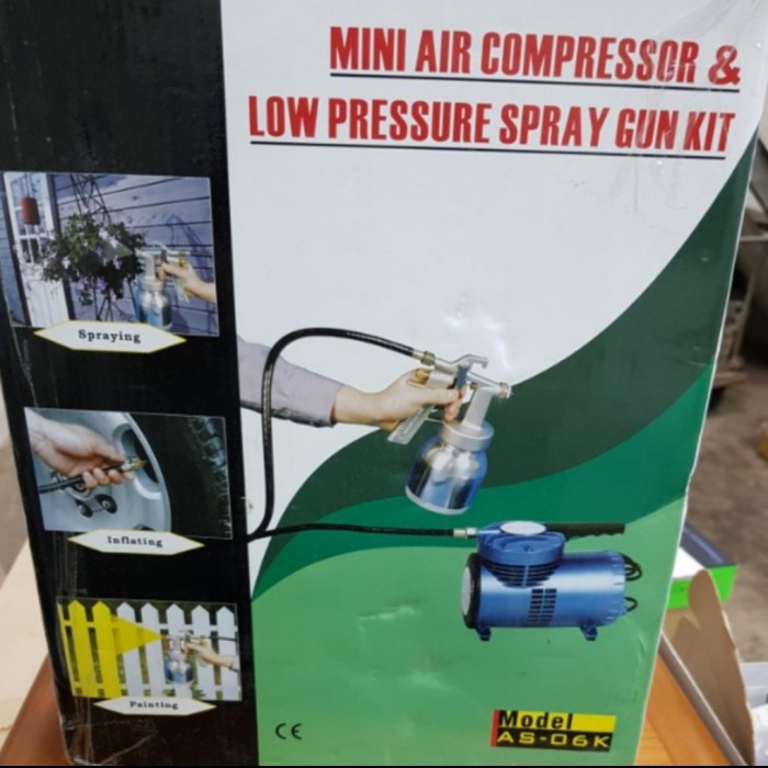 [Original] Kompresor Mini Plus Spray Gun Komplit Alat Cet Semprot Limited