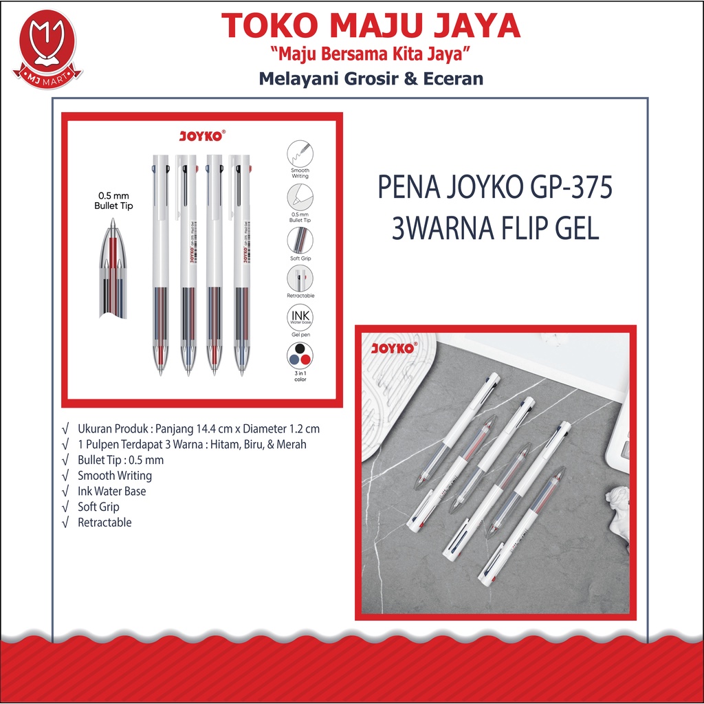 

PENA JOYKO GP-375 3WARNA FLIP GEL