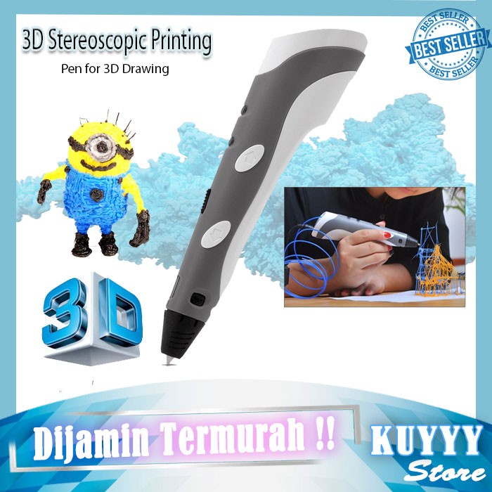 

Promo 3D Stereoscopic Printing Pen For 3D Drawing - White/Black