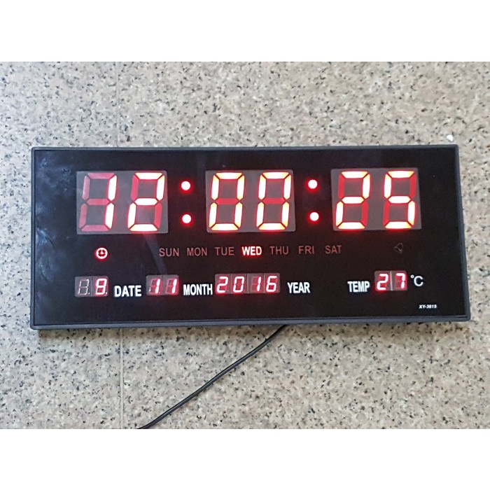 Promo Digital Led Clock Xy-3615 ( Ukuran : 36Cm X 15Cm ) Led Merah