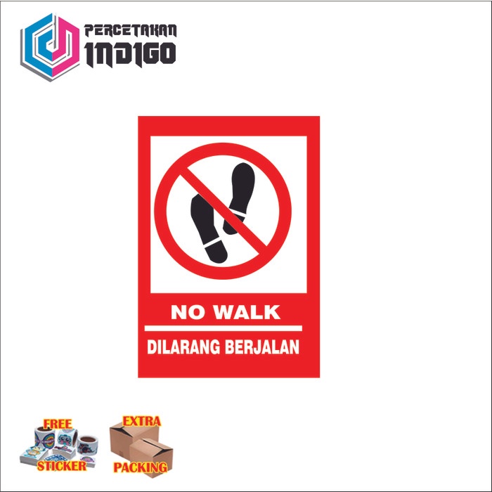 

Promo plat alumunium rambu rambu no walk dilarang berjalan Elegan