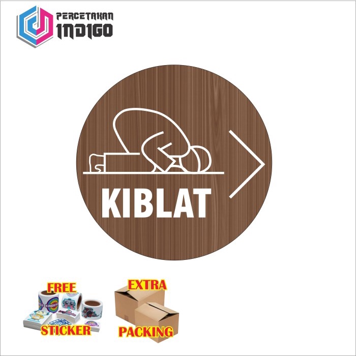 Promo sign board papan signage bulat kiblat Elegan