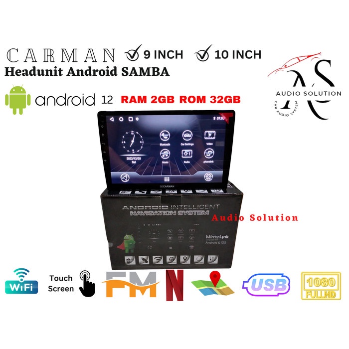 Head Unit Android Carman 9 Inch Flamengo Ram 2 Rom 32 Premium