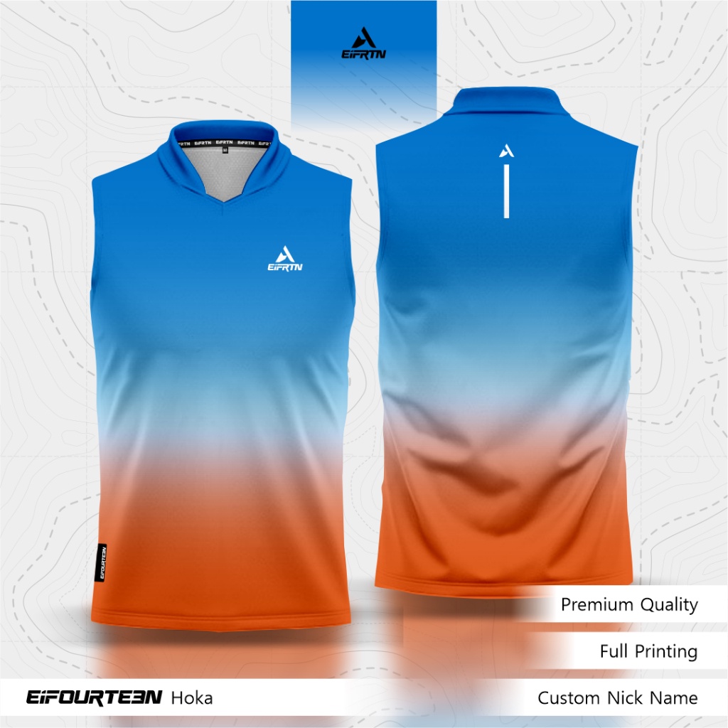 [NYAMAN DIGUNAKAN] EiFRTN Baju Jersey Kaos Singlet Running Lari Trail Run Olahraga - HOKA Design