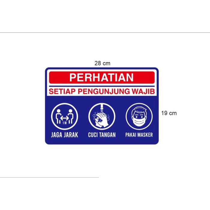 

Terlaris - Stiker Vinyl Setiap Pengunjung Wajib Masker Cuci Tangan Jaga Jarak 1M