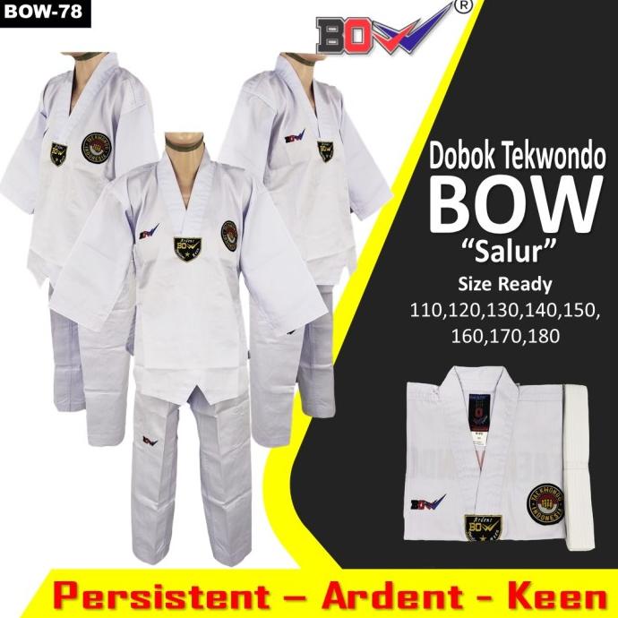 Dobok Ahfruz Baju Seragam Taekwondo Pemula Kerah Putih Kode 479