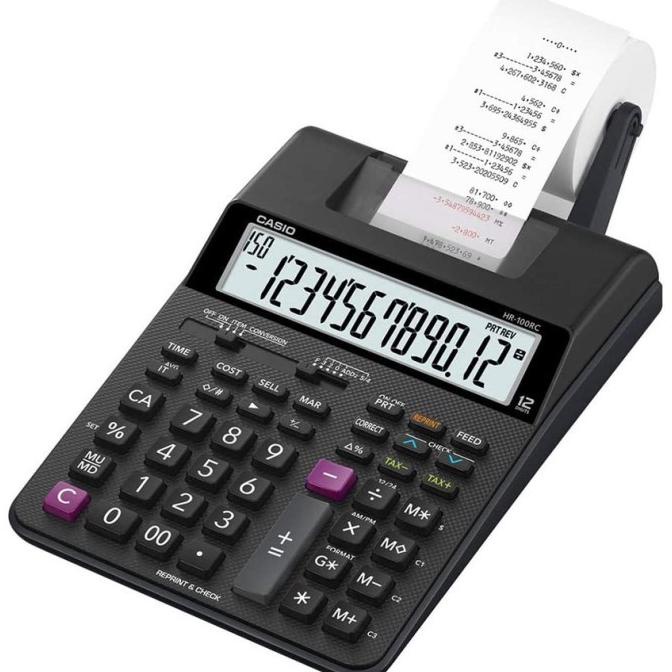 

Kalkulator Printing Kasir CASIO HR-100RC Mini Print Calculator 100 RC