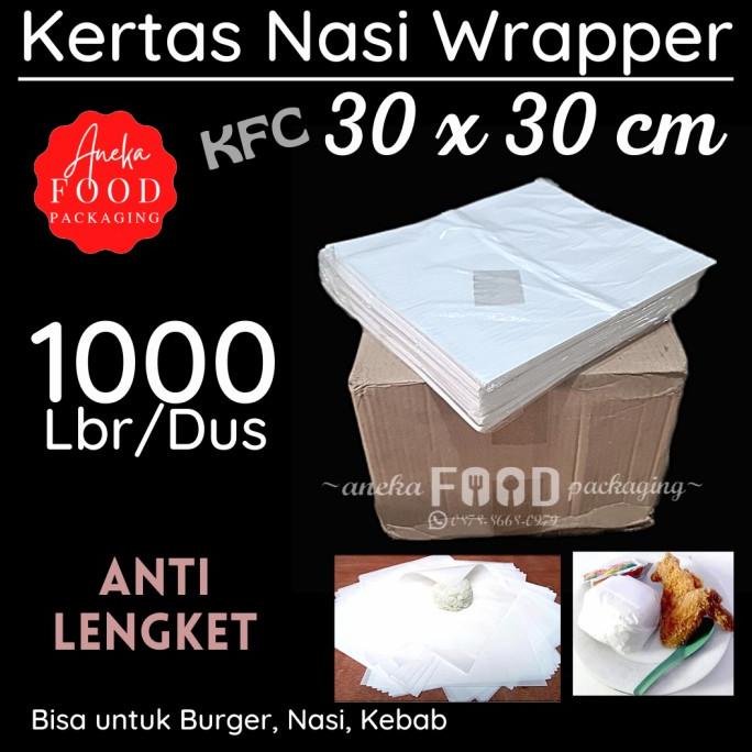 

GROSIR-Wrapper/kertas nasi ala KFC uk. 30x30 cm (isi 1000lbr)