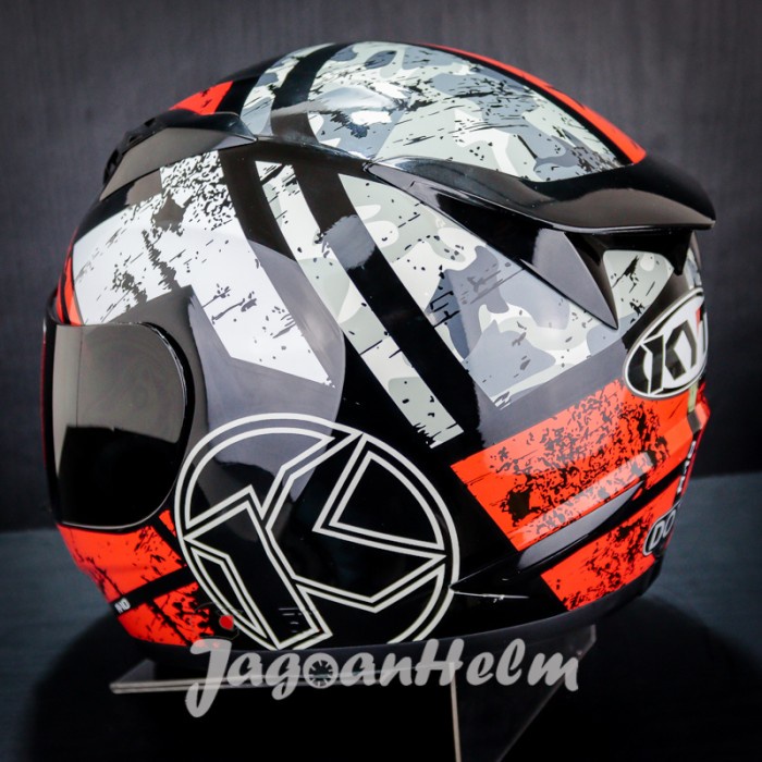 Kyt Helm R10 #3 Red Black White R-10 Full Face