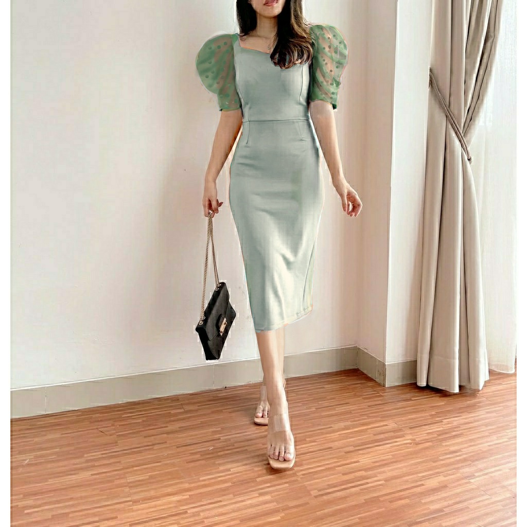 Dress Pendek Wanita Selutut Sexy Korean Style Baju Muslim Cewek Cina Couple Simple Longdress Pakaian
