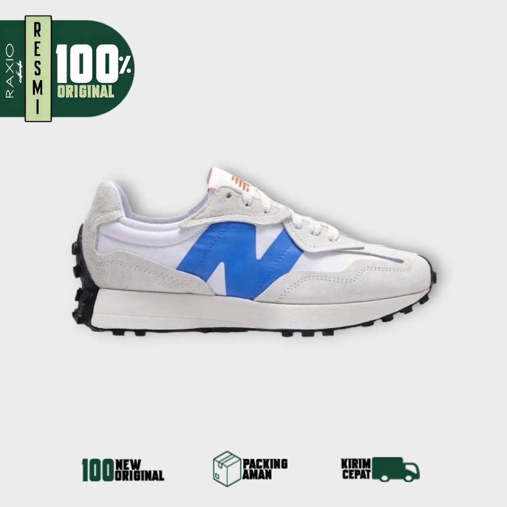 Sepatu Sneakers New Balance 327 White Bright Blue U327WEB Original Ori Asli BNIB Murah