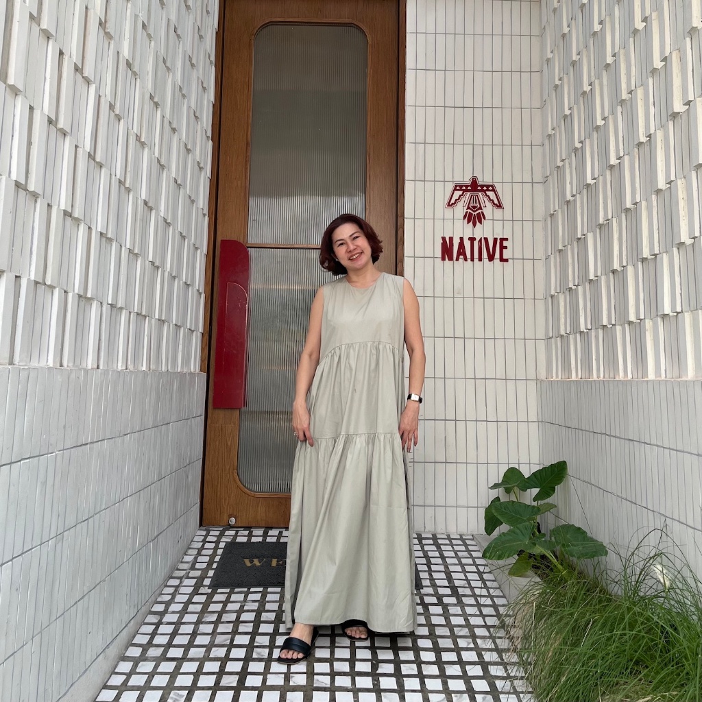 [LIMITED] BEST PRODUCT NUNA THE LABEL LEAH Dress In Beige, Dusty Blue & Sage