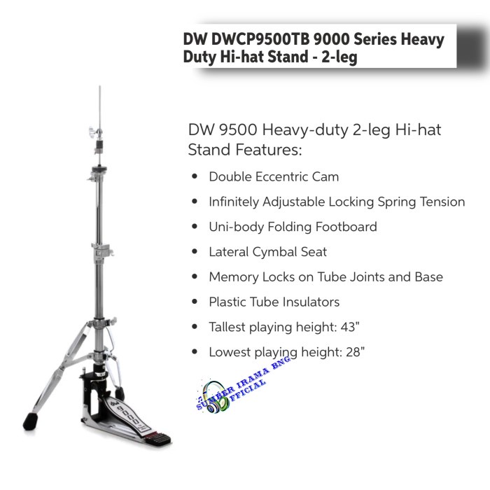 Dw Dwcp9500Tb - Dw 9000 Series Heavy Duty Hi Hat Stand 2 Leg Promo Terbaru