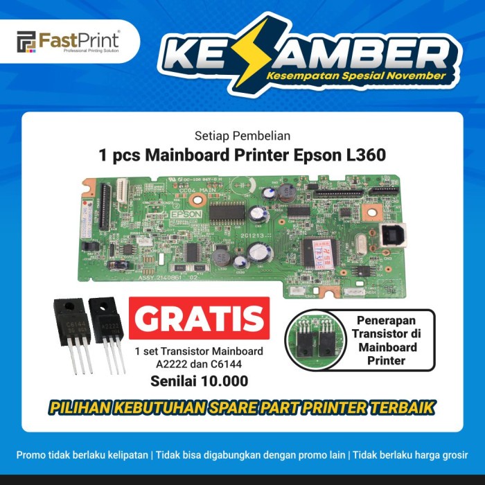 Fast Print Mainboard Original Epson L360 Promo Terbaru