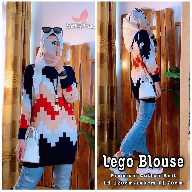 STYLISH MODERN Blouse rajut knit jumbo ld 120 130 140 import premium wanita cantik. Blus tebal