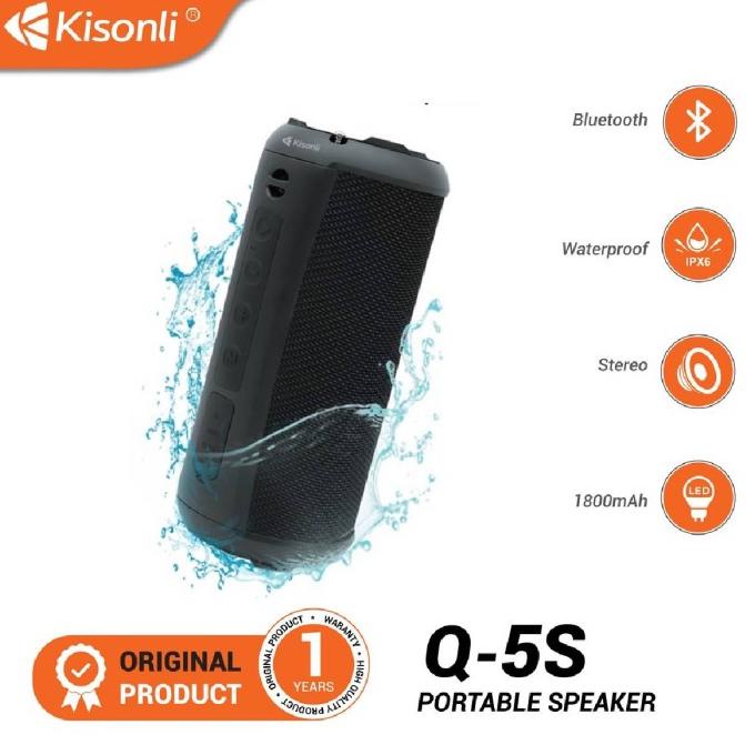 KISONLI Speaker Bluetooth Portable Q5S Dual Bass Support FM,TF,USB,AUX
