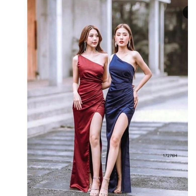 Oiola-Charlotte Dress 988 Longdress Satin /Gaun Party / Gaun Wanita Terbaru