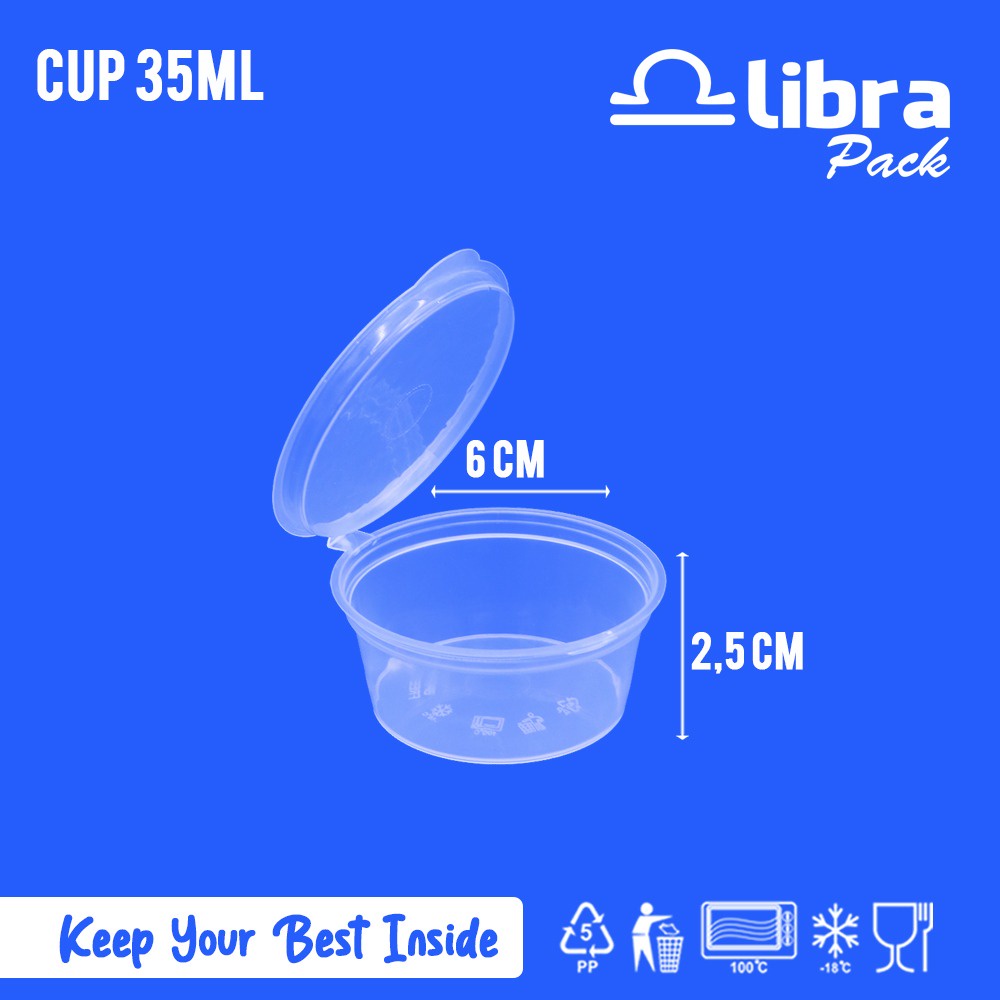 

(1500 Pcs) New Cup Sambal Klip 35Ml Perdus / Tempat Sambal Saos Libra