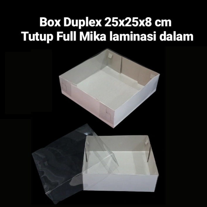 

(5 pcs) kardus duplex putih tutup full mika polos dus toples kue kering 250gr isi 4 box bolu kotak kemasan ukuran 25x25x8cm