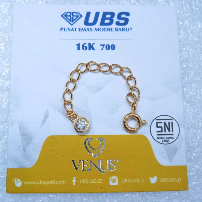 Mei Extension Emas Kuning Rantai Penyambung Panjang Kalung Dan Gelang 70%