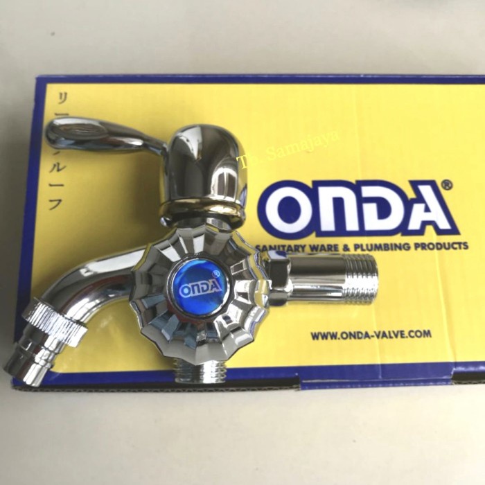 Kran cabang ONDA ukuran 1/2". Keran air untuk mesin cuci dan shower