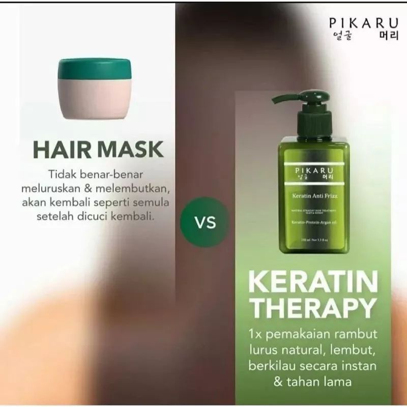 Pikaru Keratin Rambut Anti Frizz Pelurus Rambut Treatment Rambut