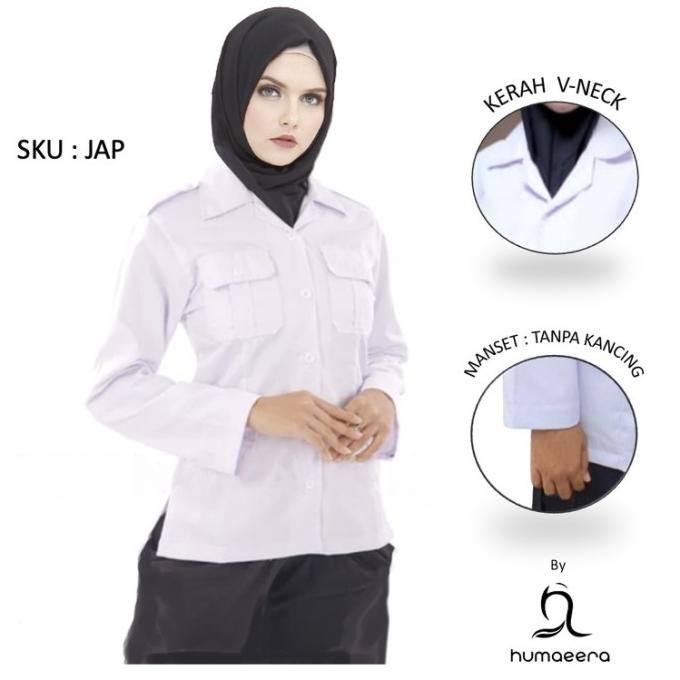 seragam putih polos baju PNS PEMDA bidan perawat putih polos wanita