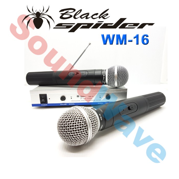 Black spider WM 16 MICROPHONE WIRELESS MIC HANDHELD BlackSpider WM16
