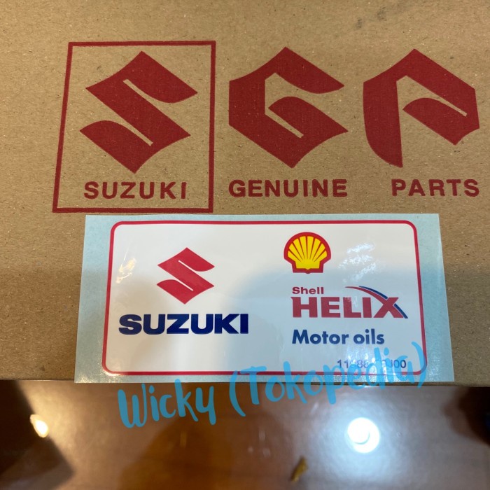 Label Sticker Suzuki Shell Helix Motor Oils Original Suzuki Sgp Japan Kode Hm083