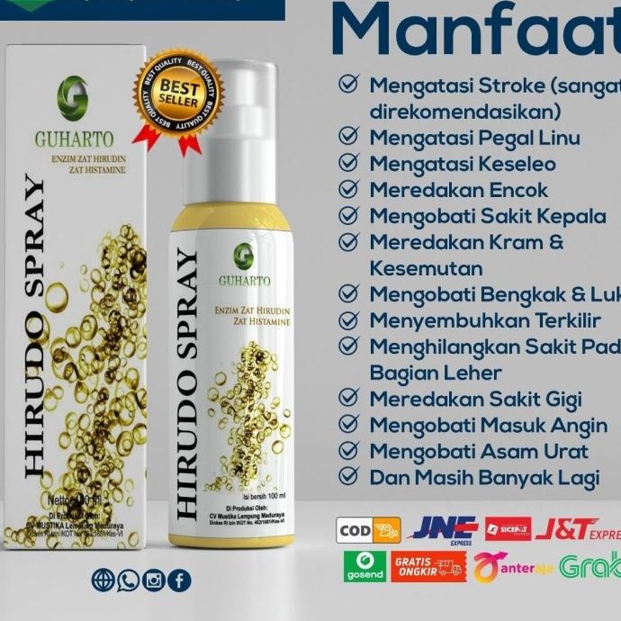 Best Seller Hirudo Spray Guharto, Terapi Lintah, Penghilang Pegal Dan Stroke Stok Terbatas