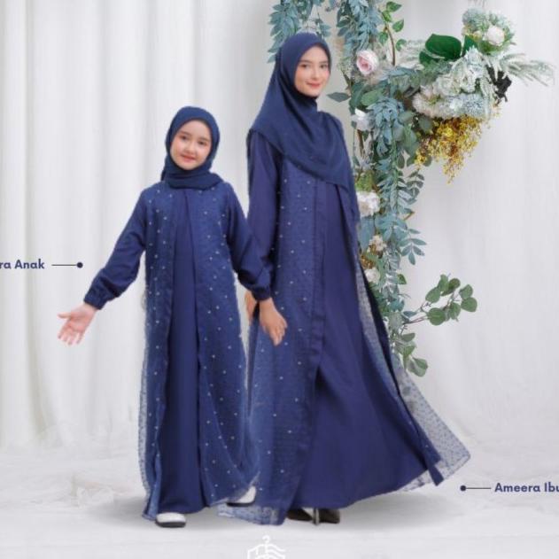 Gamis Couple Ibu Dan Anak Ameera Dress Gamis Organza Original