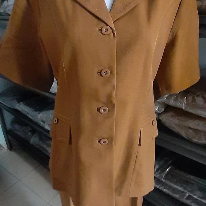 seragam pns coklat Pemda stelan lengan pendek dan rok pendek