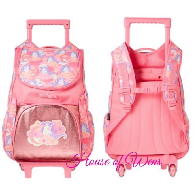 Smiggle Hide Access Trolley Backpack With Light Wheels Original Berkualitas
