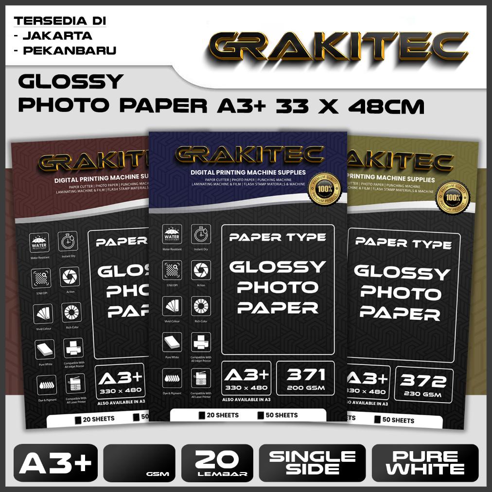 

Flash Sale - Kertas Foto Glossy A3 / A3+ - Grakitec Po Glossy Paper 260, 230, 200 ,,