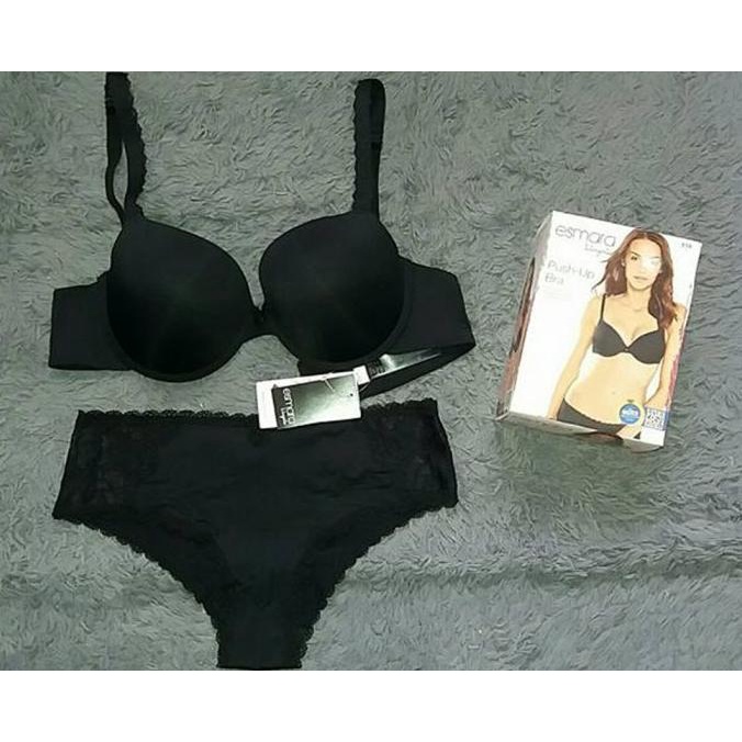 Bra set with panty Esmara 662 color black