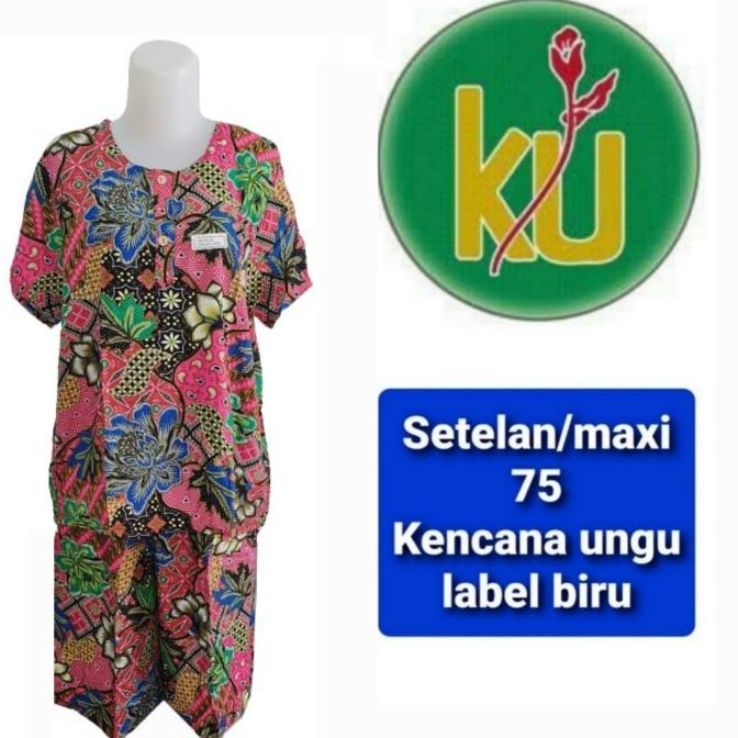 Setelan kulot Kencana ungu label biru 75