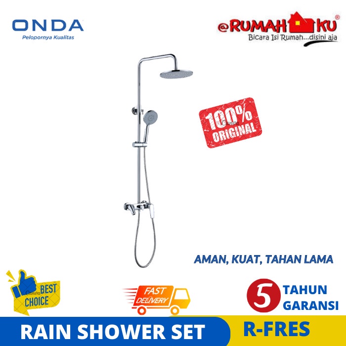Promo Onda Rain Shower Set R-Fres Brass Kran Mixer Panas Dingin