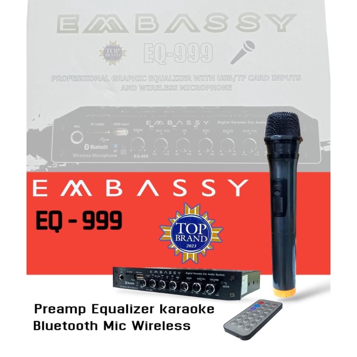 Parametric Equalizer Mobil Bluetooth Mic Wireles EMBASSY EQ-999 Preamp -45pr