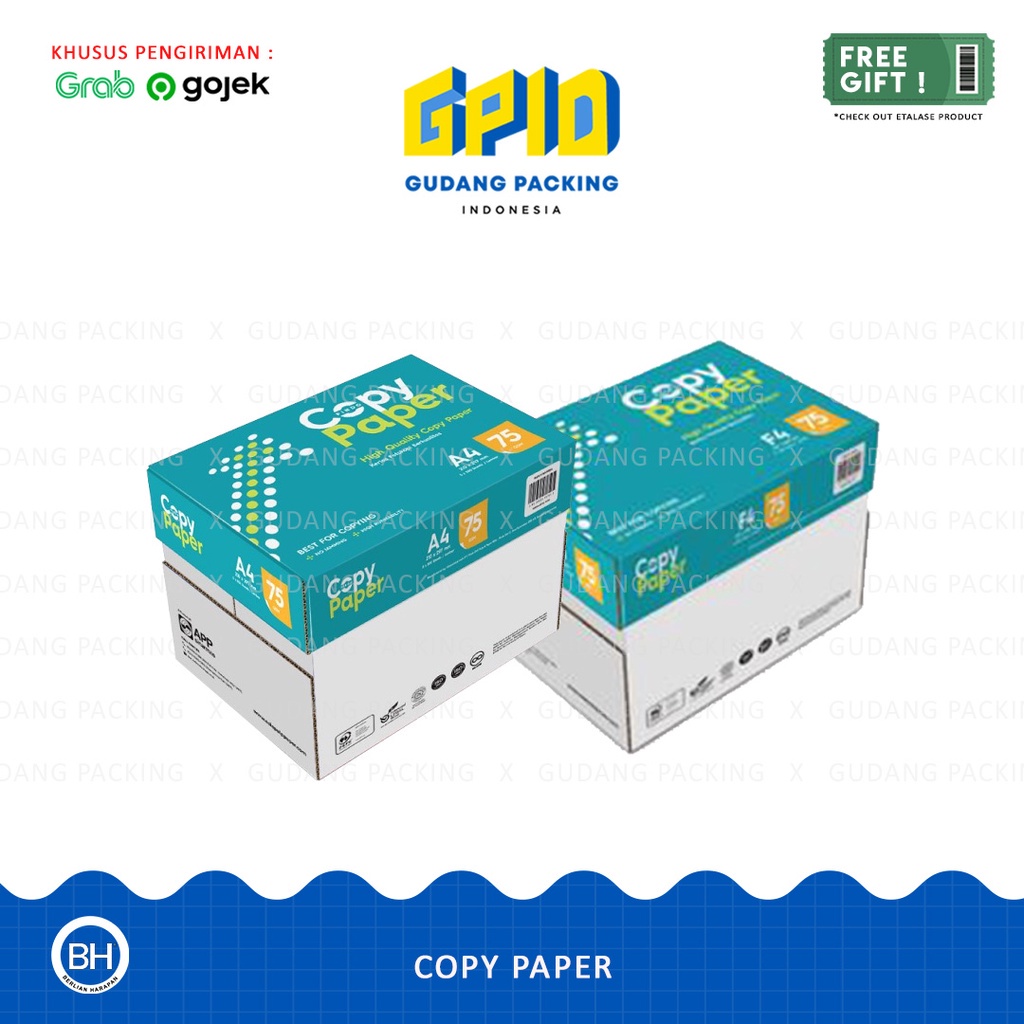 

(Gosend/Grab) Copy R - Kertas Hvs (A4 / F4) 75 Gsm