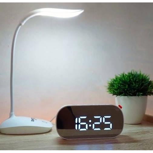 

Jam Meja Digital Alarm LED Mirror Clock