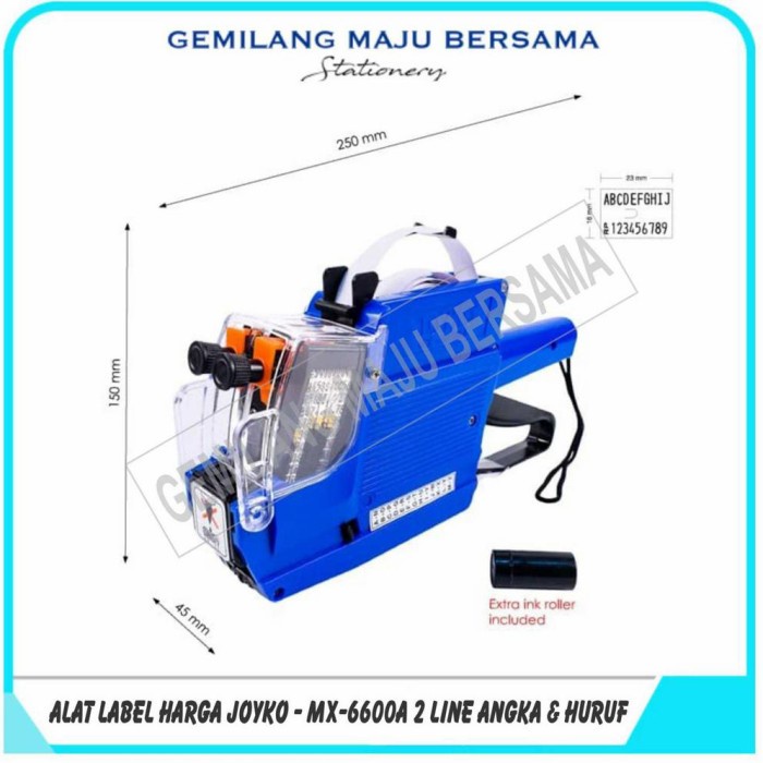 Katlen Alat / Mesin Label Harga / Labeller Mx 6600 A (Angka&Huruf)