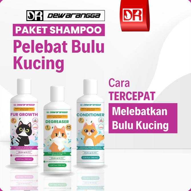 Paket Shampoo Pelebat Bulu Kucing Dewarangga. Shampoo Kucing