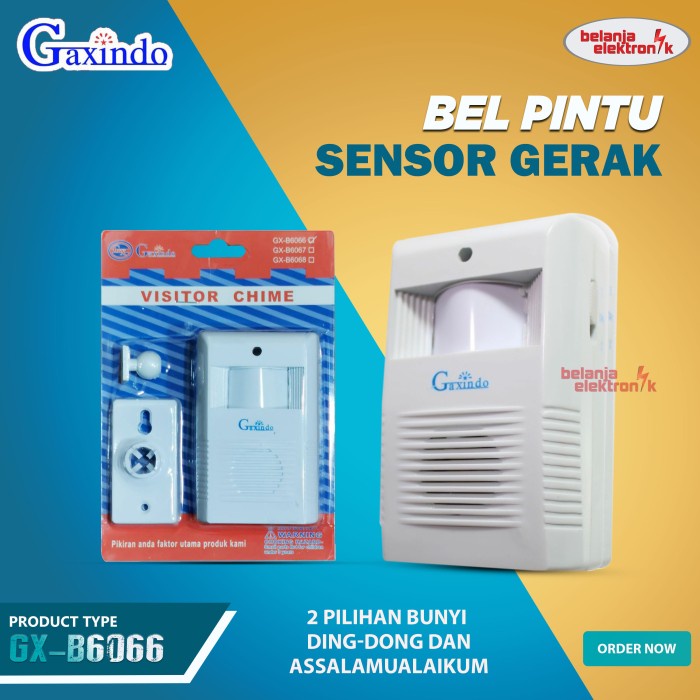 Visitor Chime Gaxindo Gx-B6066 Alarm Sensor Gerak Toko Bel Otomatis Promo Terbaru