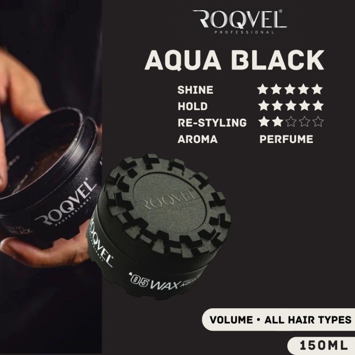 Hair Wax Pomade - Roqvel Aqua Black Wax (Turki) Hair Wax Pomade Kuat Pria