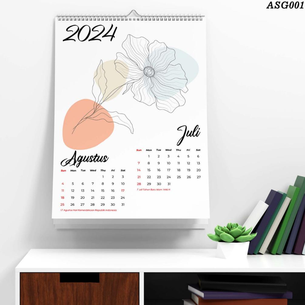 

[ZZR] KALENDER DINDING TAHUN 2024 KALENDER A3 FLOWER AESTHETIC MURAH KEKINIAN BARU