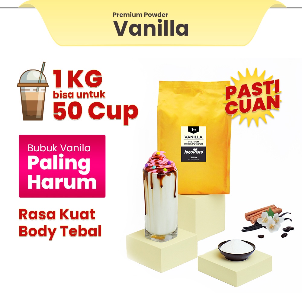 

Jagorista Bubuk Minuman Vanilla 1 KG Kualitas Premium GOLD